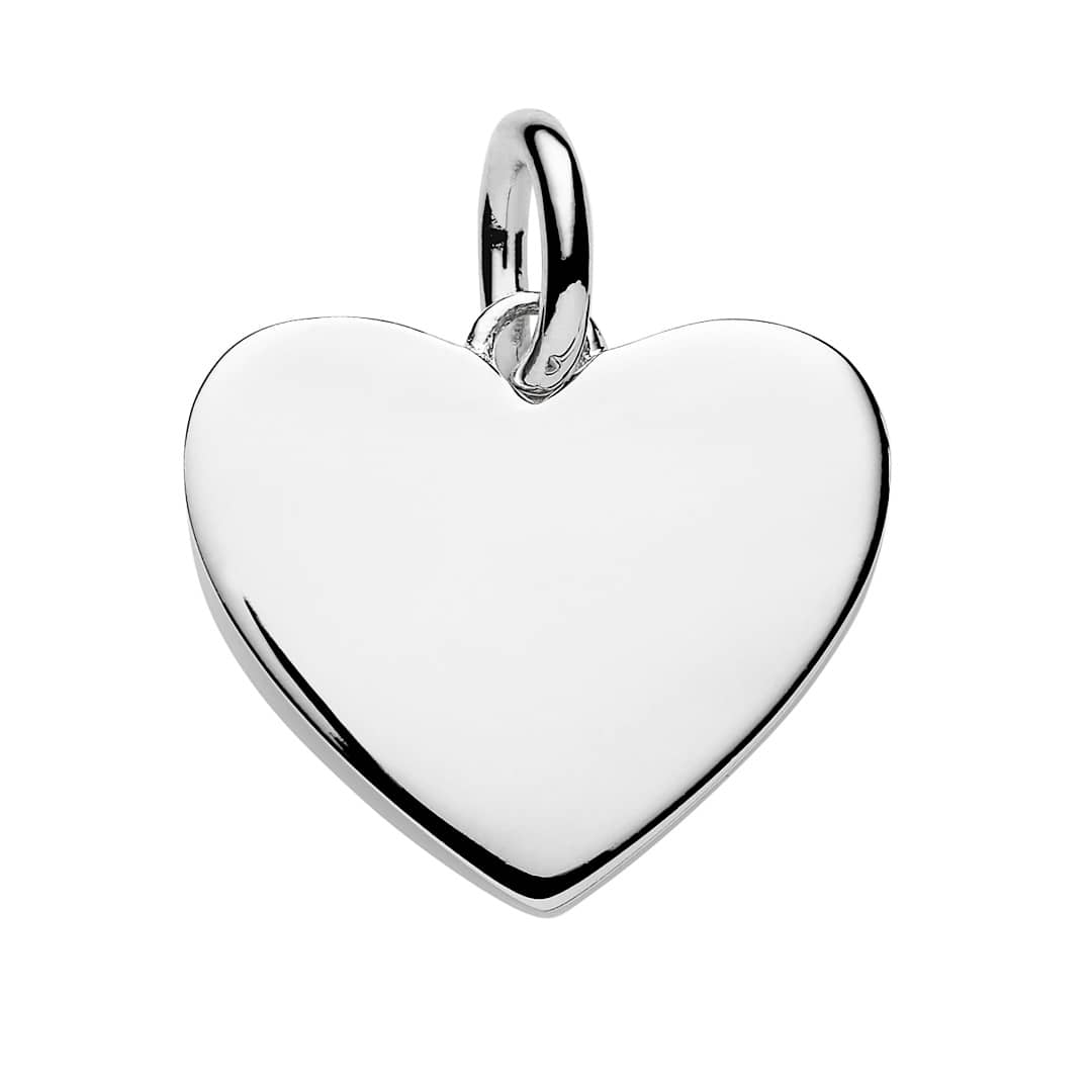 engraved silver heart pendant that can be engraved with your choice of text or picture