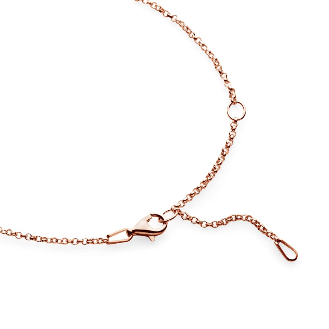 rose gold plated rolo chain 50cm