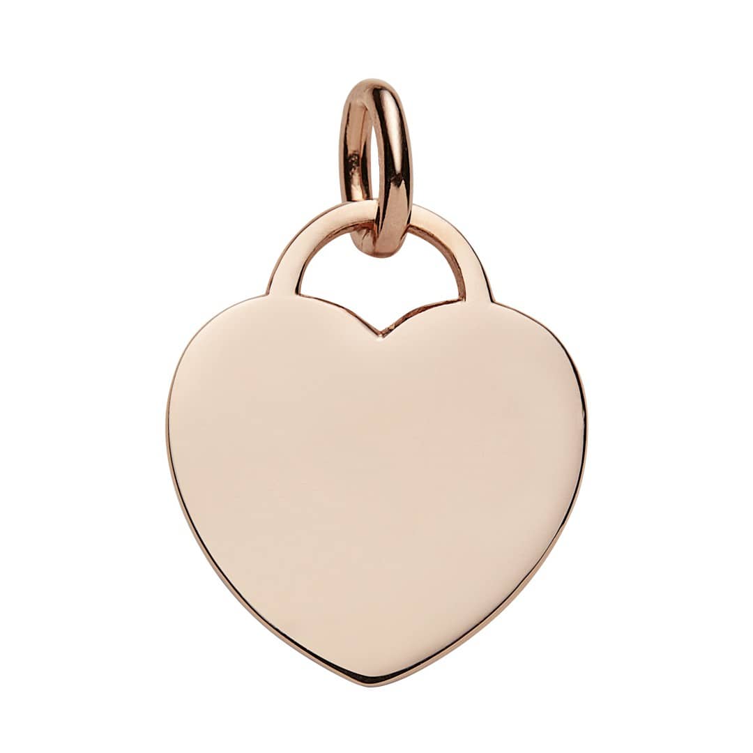 rise gold heart tag pendant