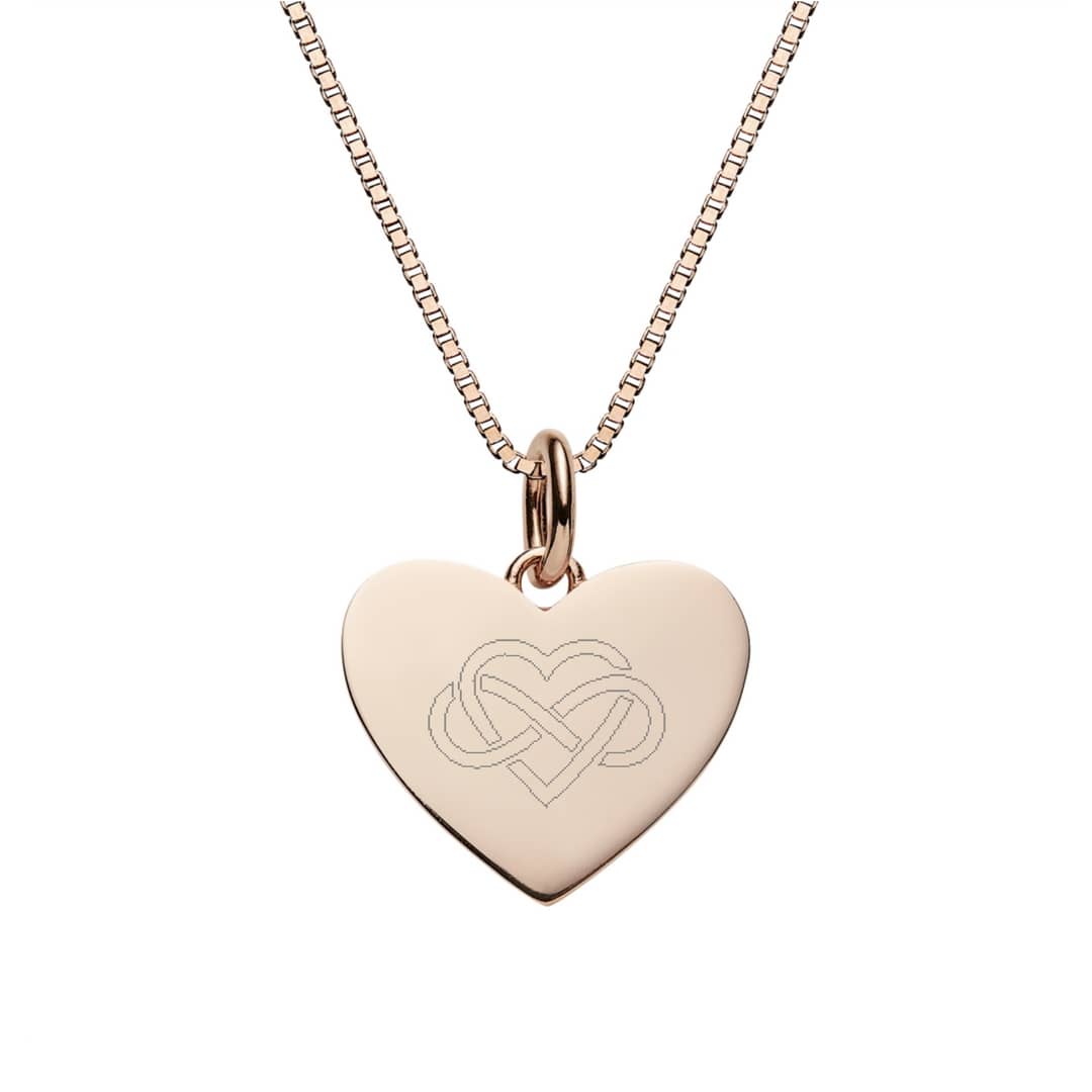 Love infinity - heart and infinity sign intertwined engraved on necklace