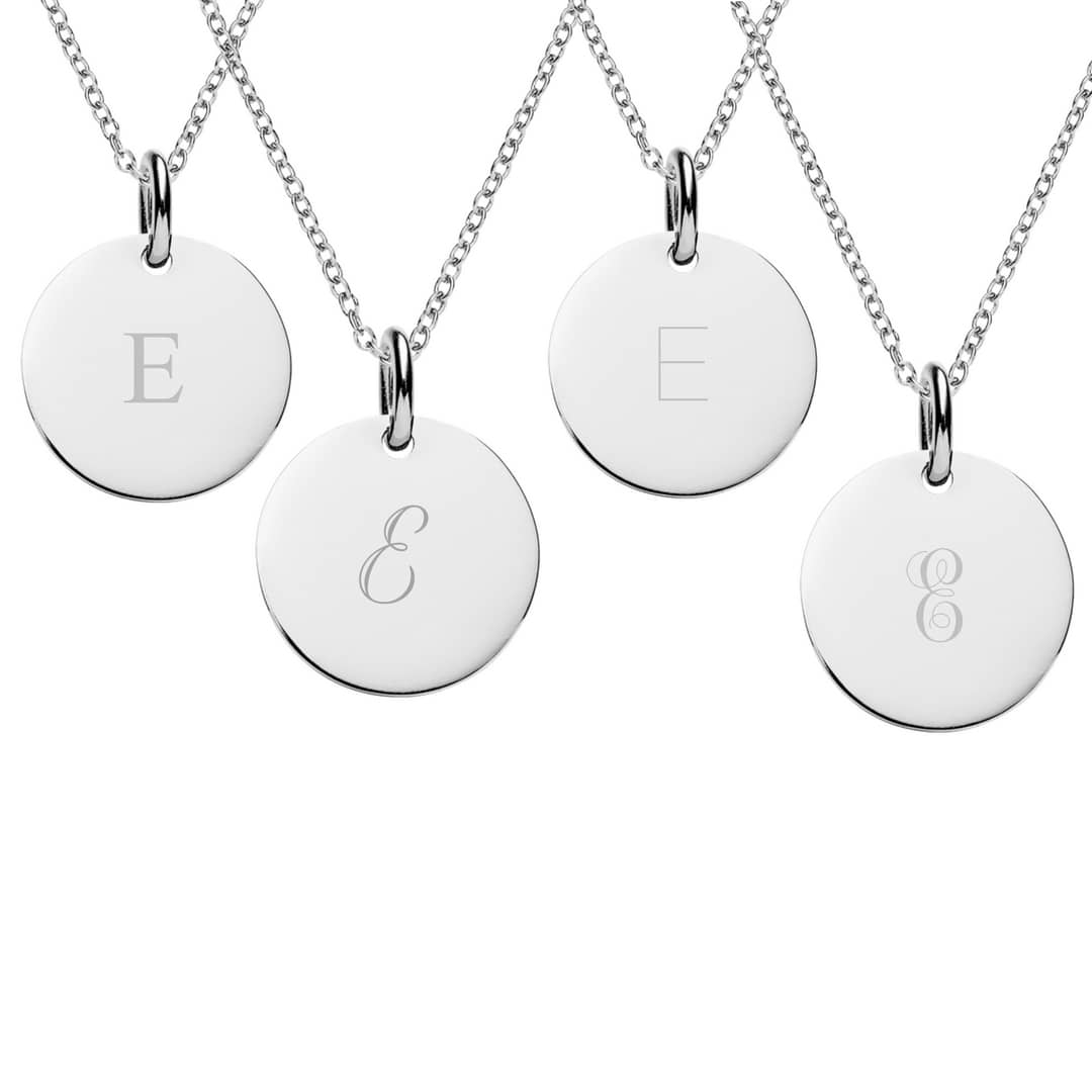 silver initial necklaces