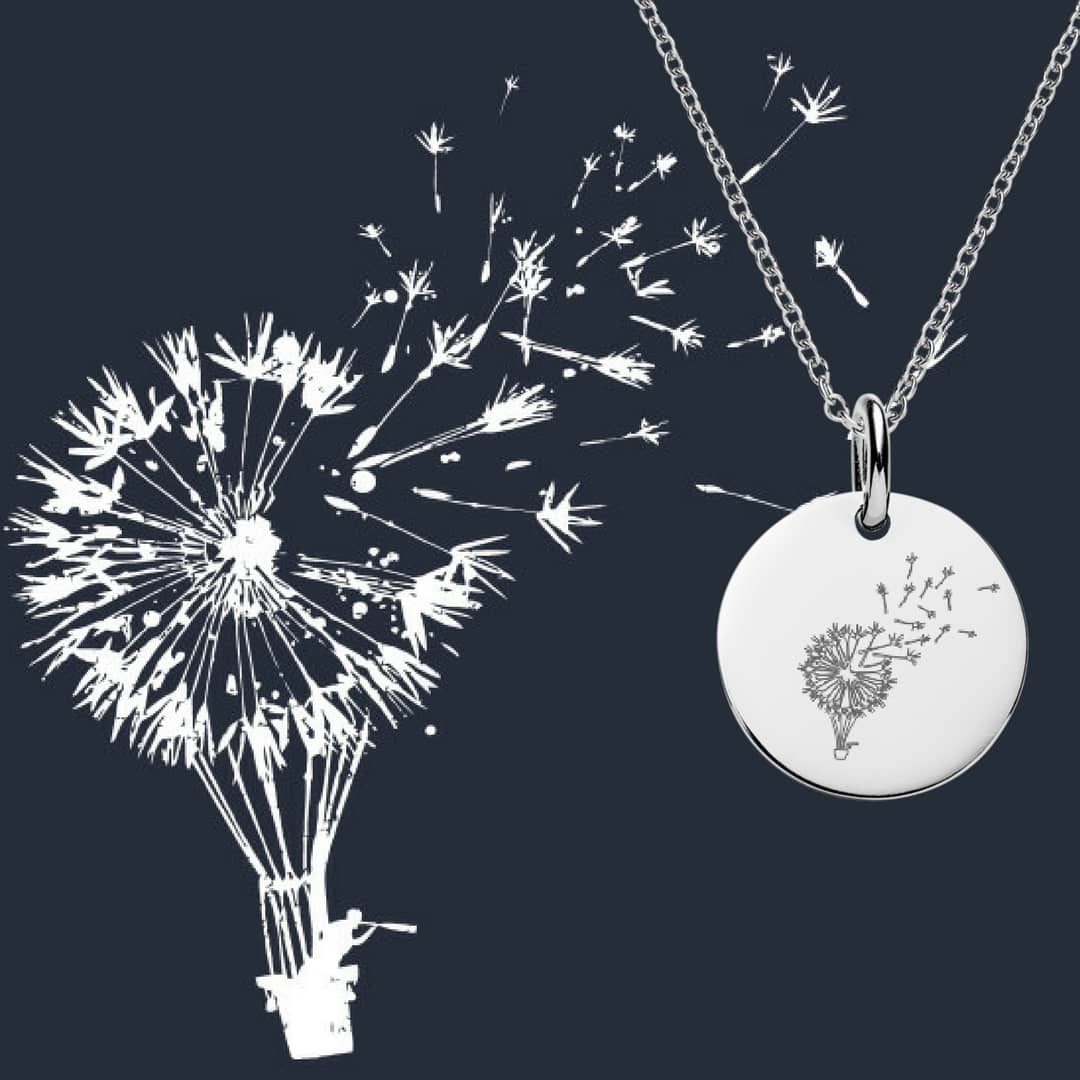 dandelion balloon engraving design