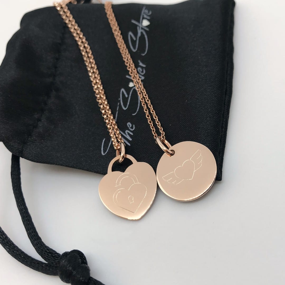 rose gold disc necklace