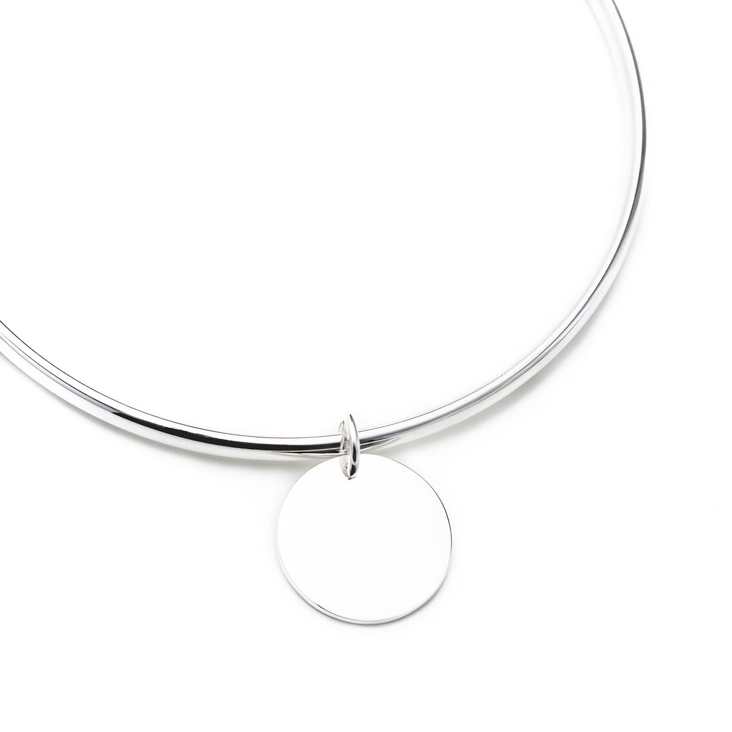 engrave the disc on this sterling silver bangle