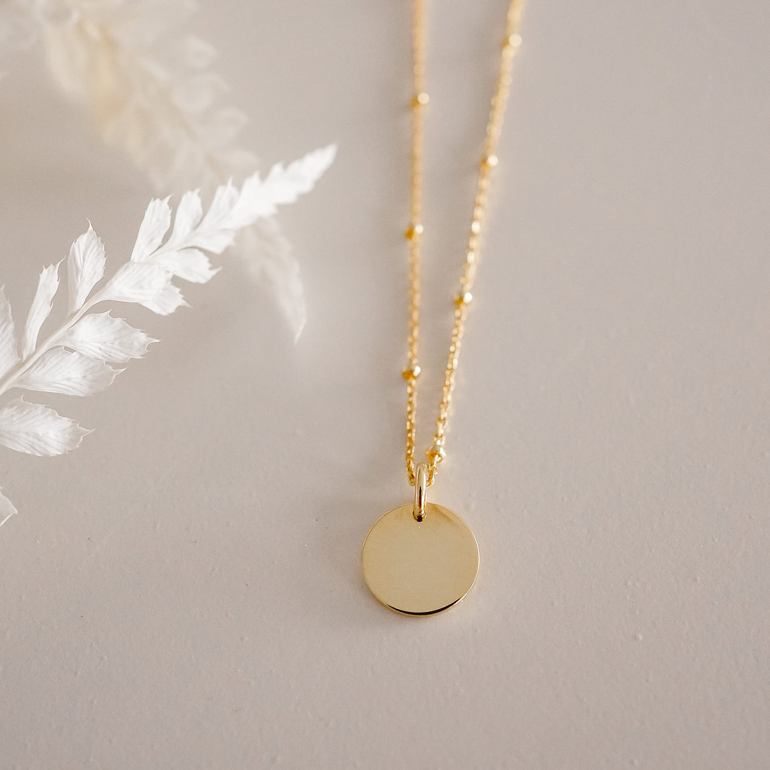 mini disc necklace - engrave letter or symbol