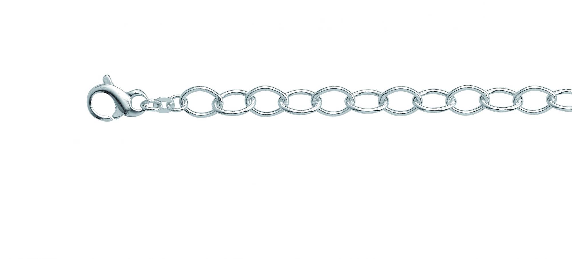 sterling silver oval cable bracelet