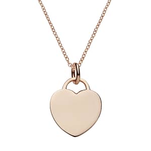 Personalised rose gold heart tag necklace