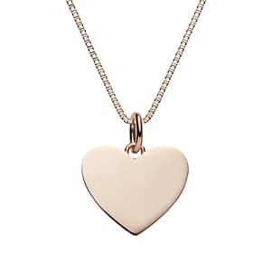 Personalised heart necklace with box chain