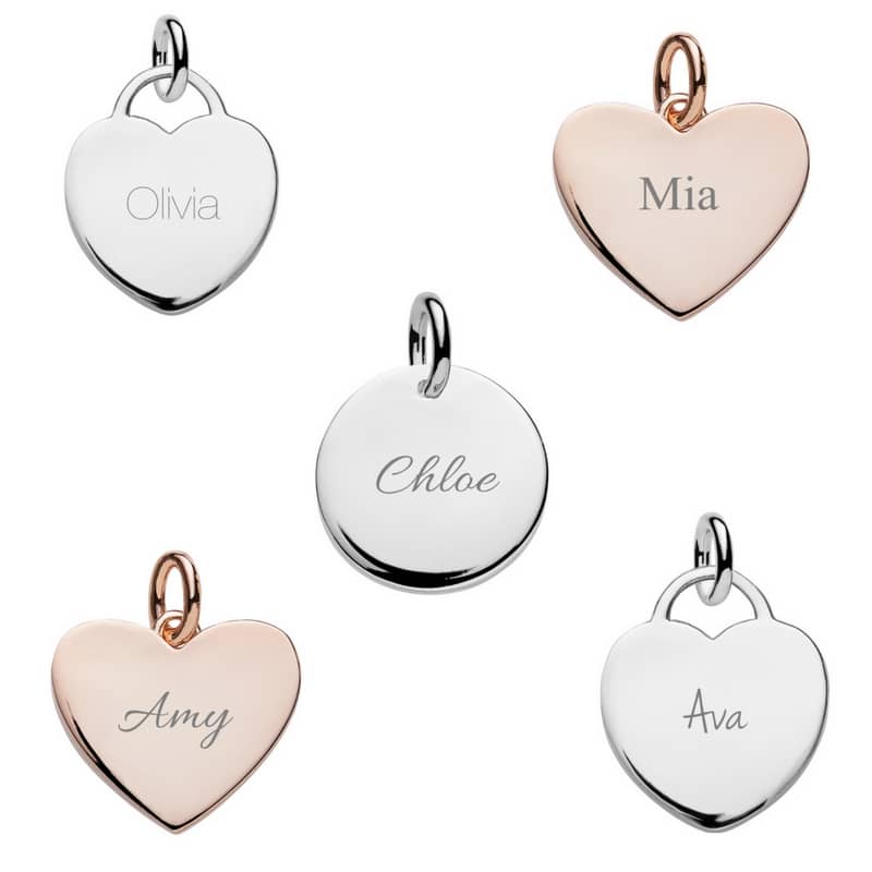 example fonts on name necklace