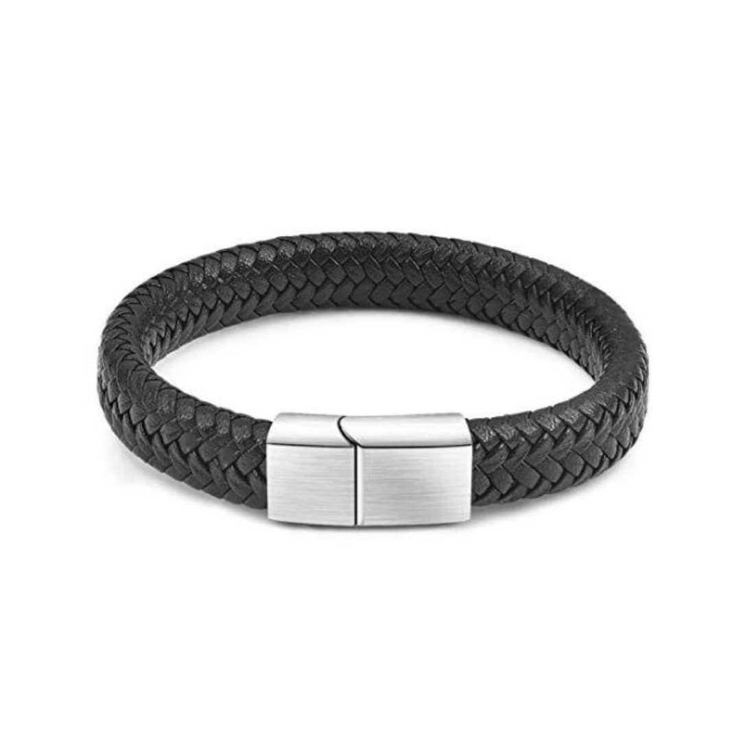 MyStrong Men's Premium Braided Leather Bracelet